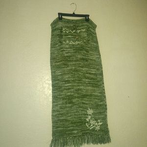 Crochet Knit Skirt with Pocket